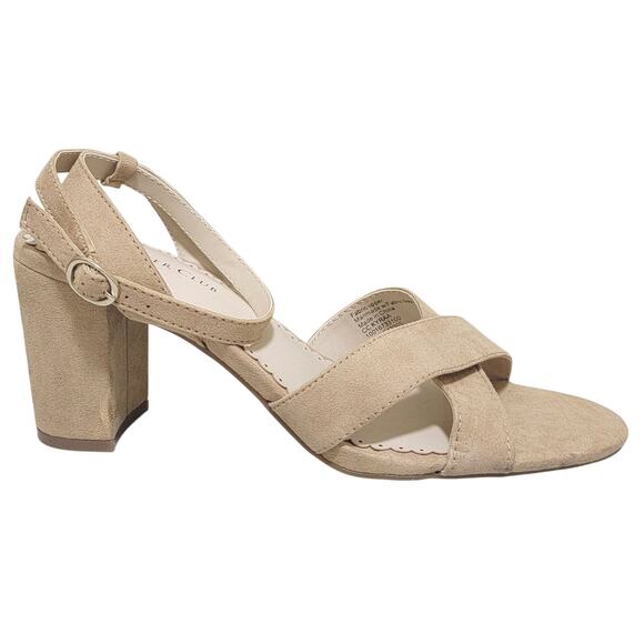 Charter Club Women Kyraa Ankle Strap Sandals Size US 7.5M Nude Microsuede - Picture 3 of 7